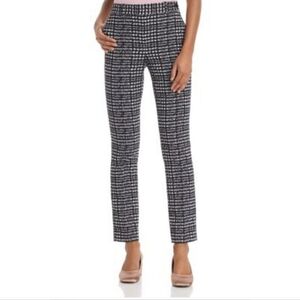 Theory pintuck slimfit stretch jacquard pants